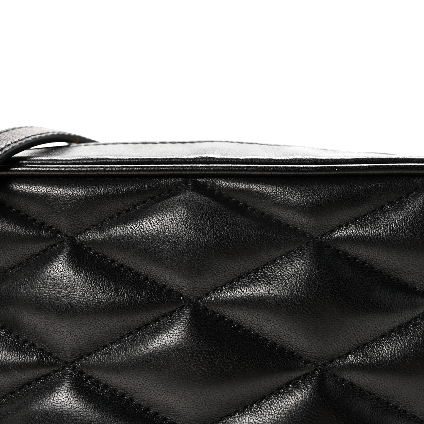 Lambskin Quilted Mini Camera Bag Black