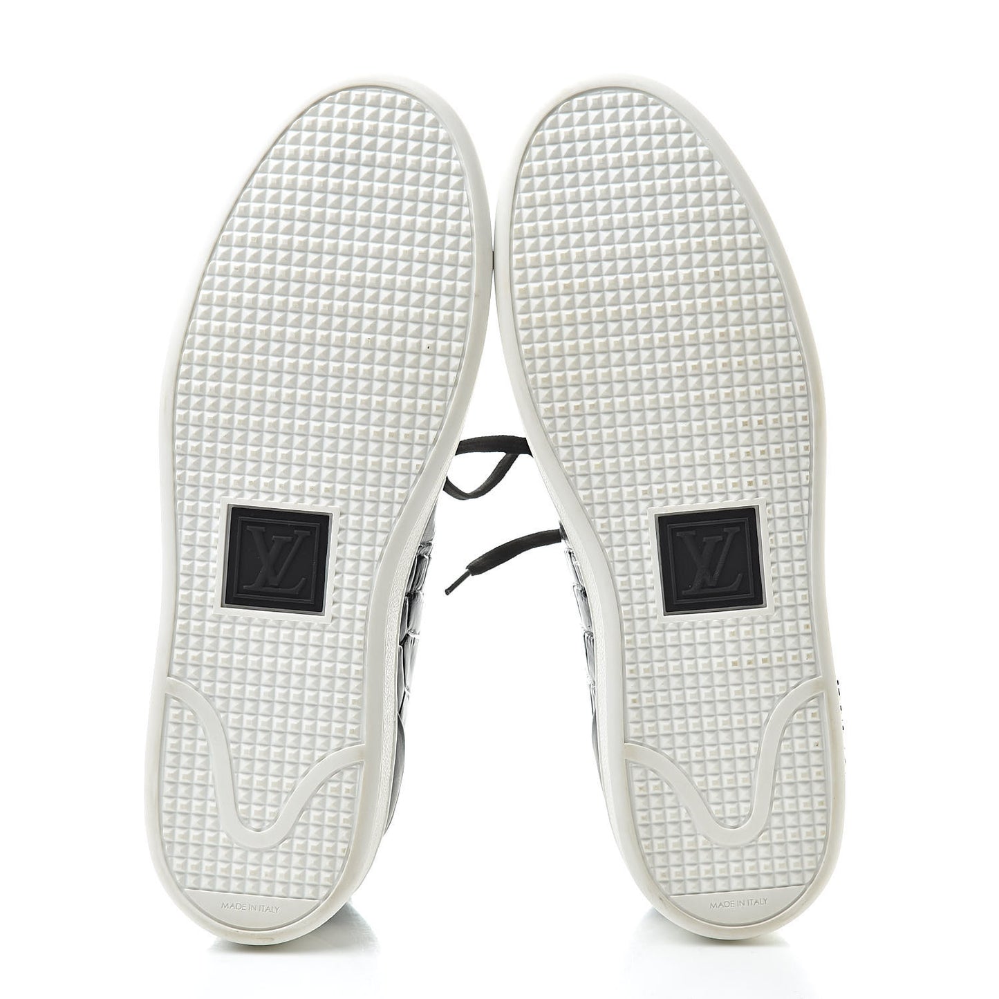Calfskin Crocodile Embossed Frontrow Sneakers 39 Black