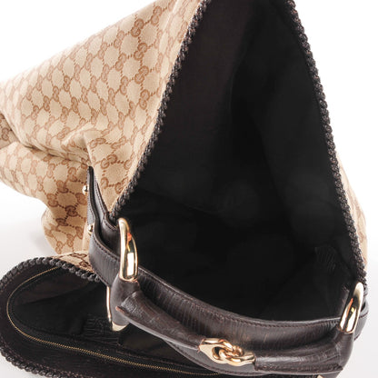 Gucci Monogram Large Horsebit Chain Hobo Dark Brown 7 of 7