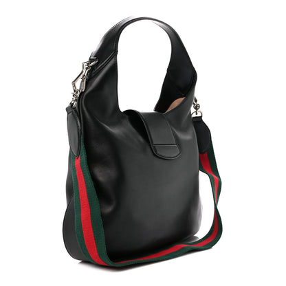 Gucci Calfskin Web Stripe Medium Dionysus Hobo Black 3 of 11