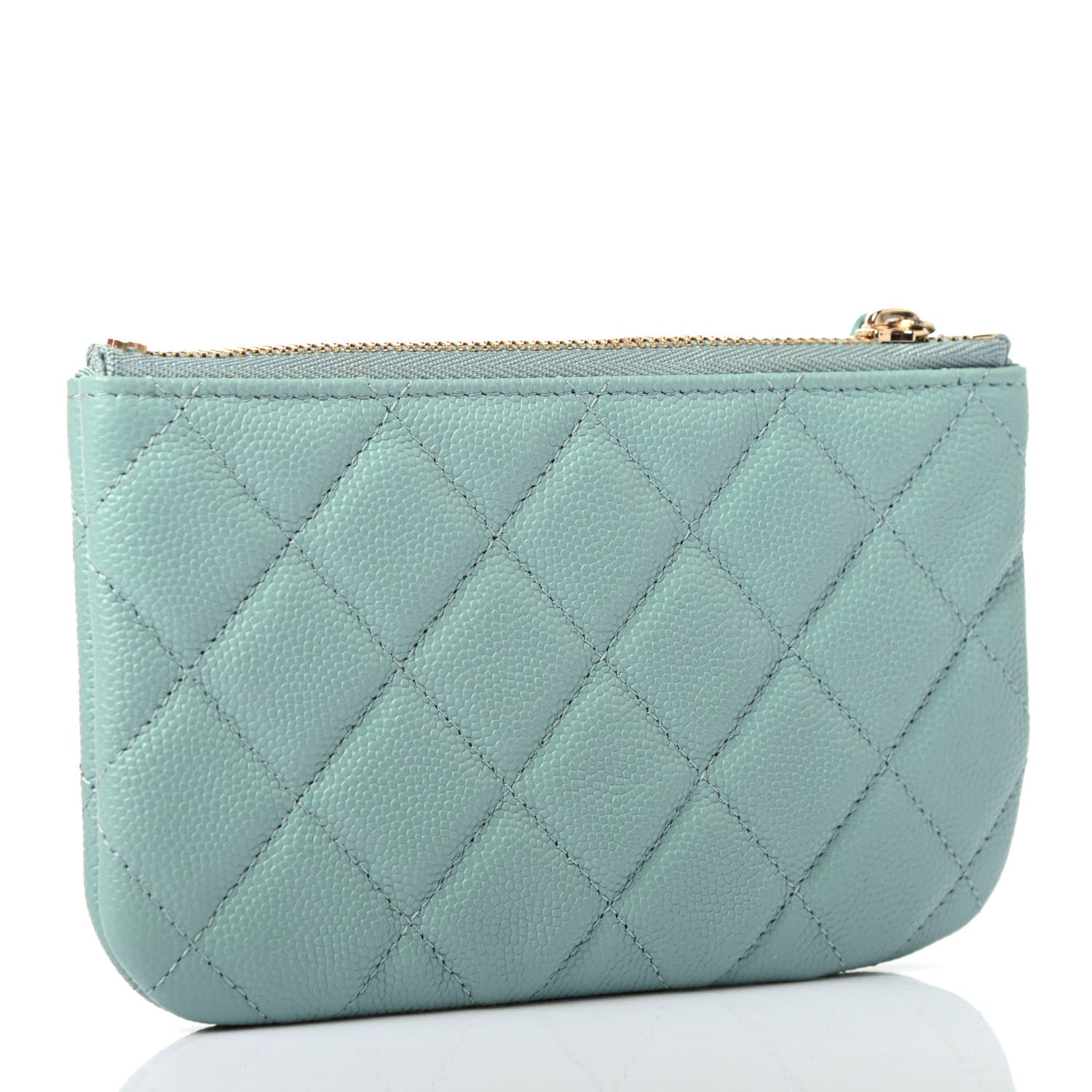 Chanel Caviar Quilted Small Cosmetic Case Light Blue 2 of 4