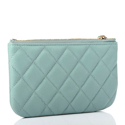 Chanel Caviar Quilted Small Cosmetic Case Light Blue 2 of 4