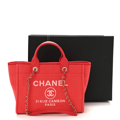 Chanel Mixed Fibers Small Deauville Tote Red 12 of 12