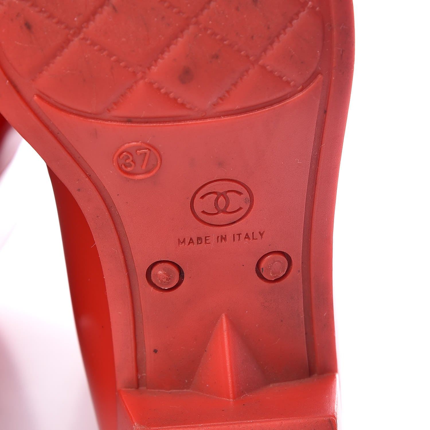 Chanel Rubber Camellia Rain Boots 37 Red 8 of 18