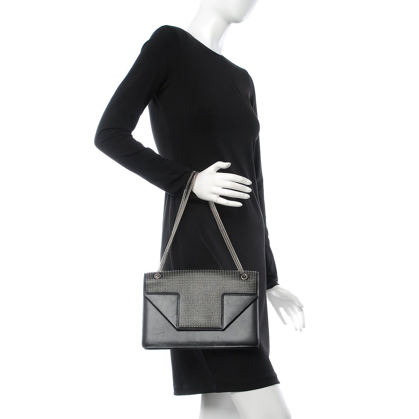 Calfskin Studded Medium Betty Black