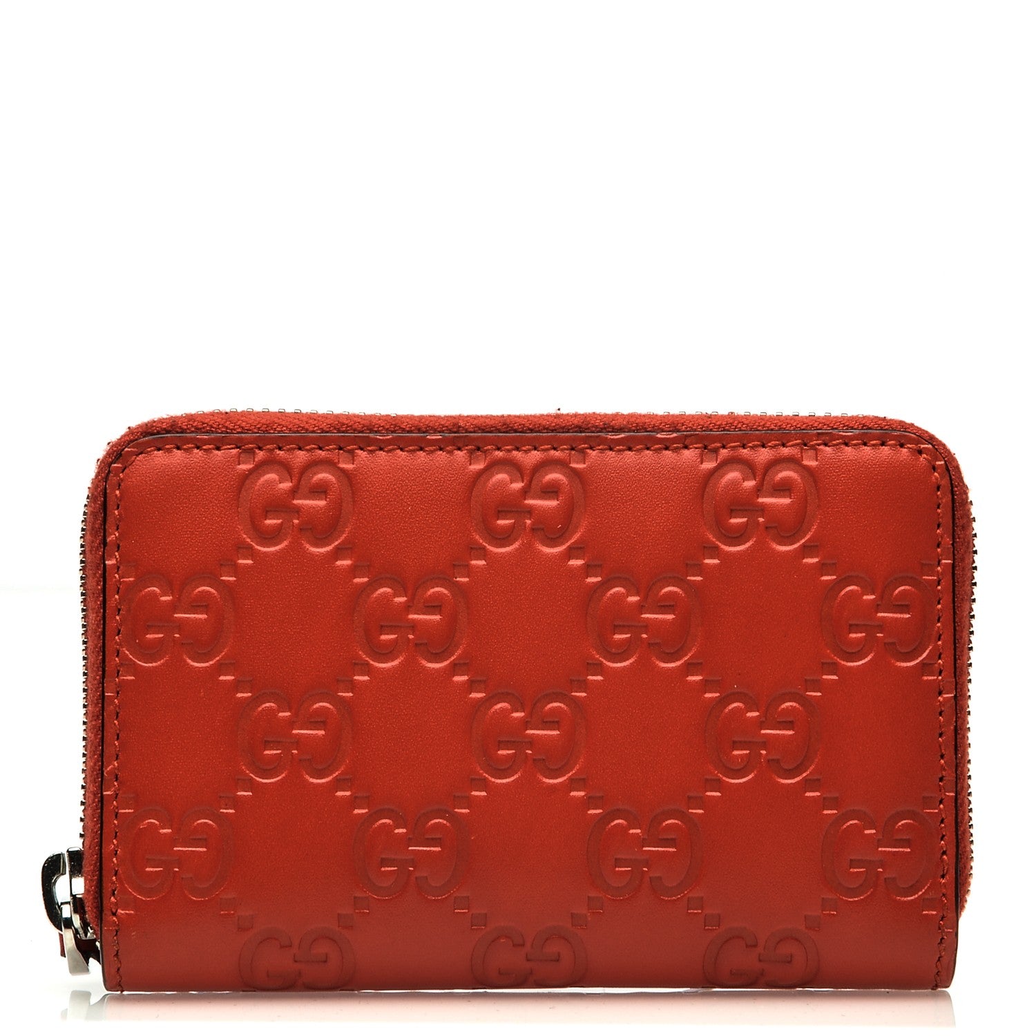 Gucci Guccissima Zip Around Card Case Red 1 of 6