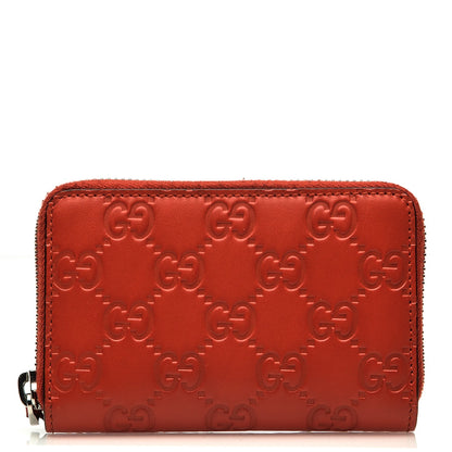 Gucci Guccissima Zip Around Card Case Red 1 of 6