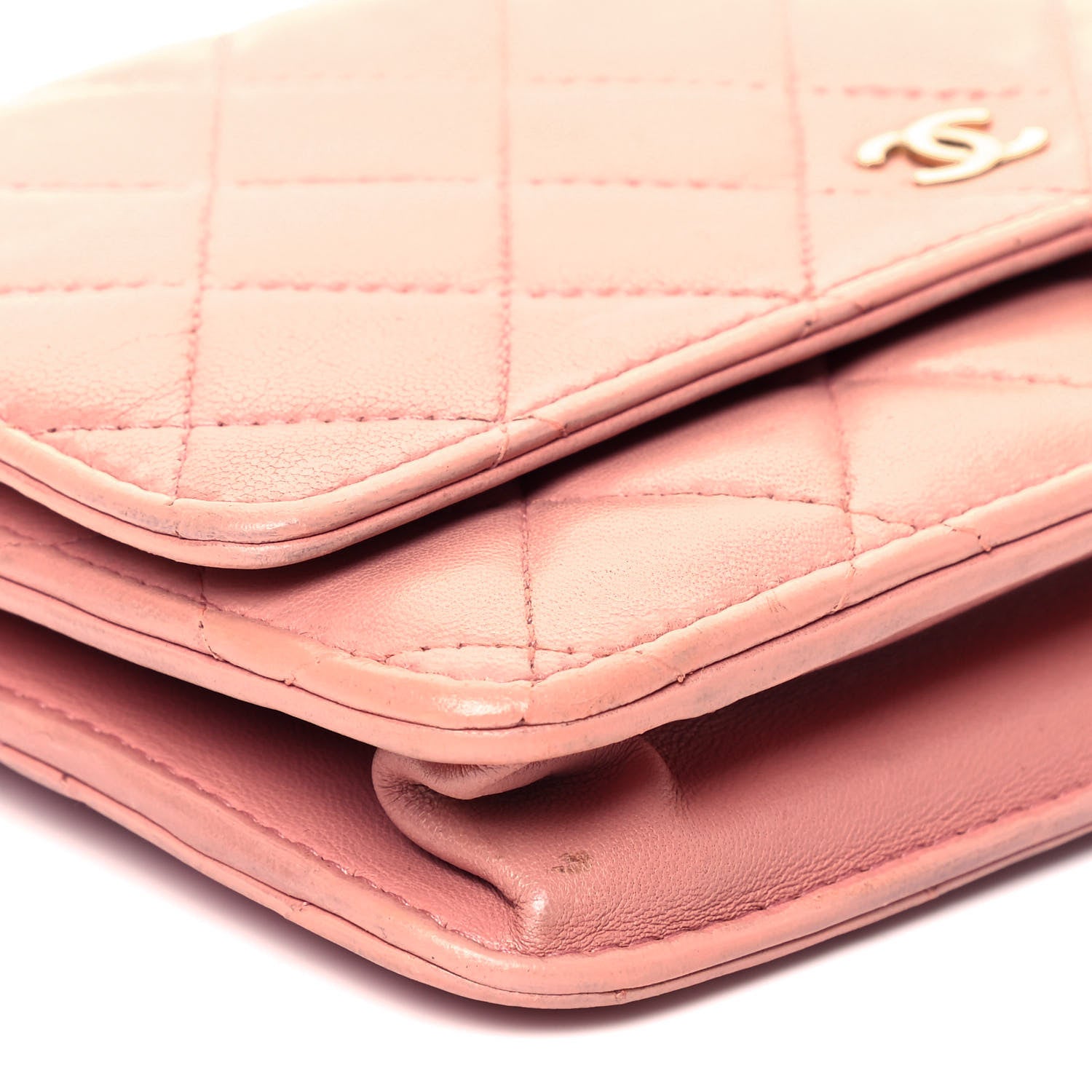 Chanel Lambskin Quilted Wallet On Chain WOC Pink 8 of 9