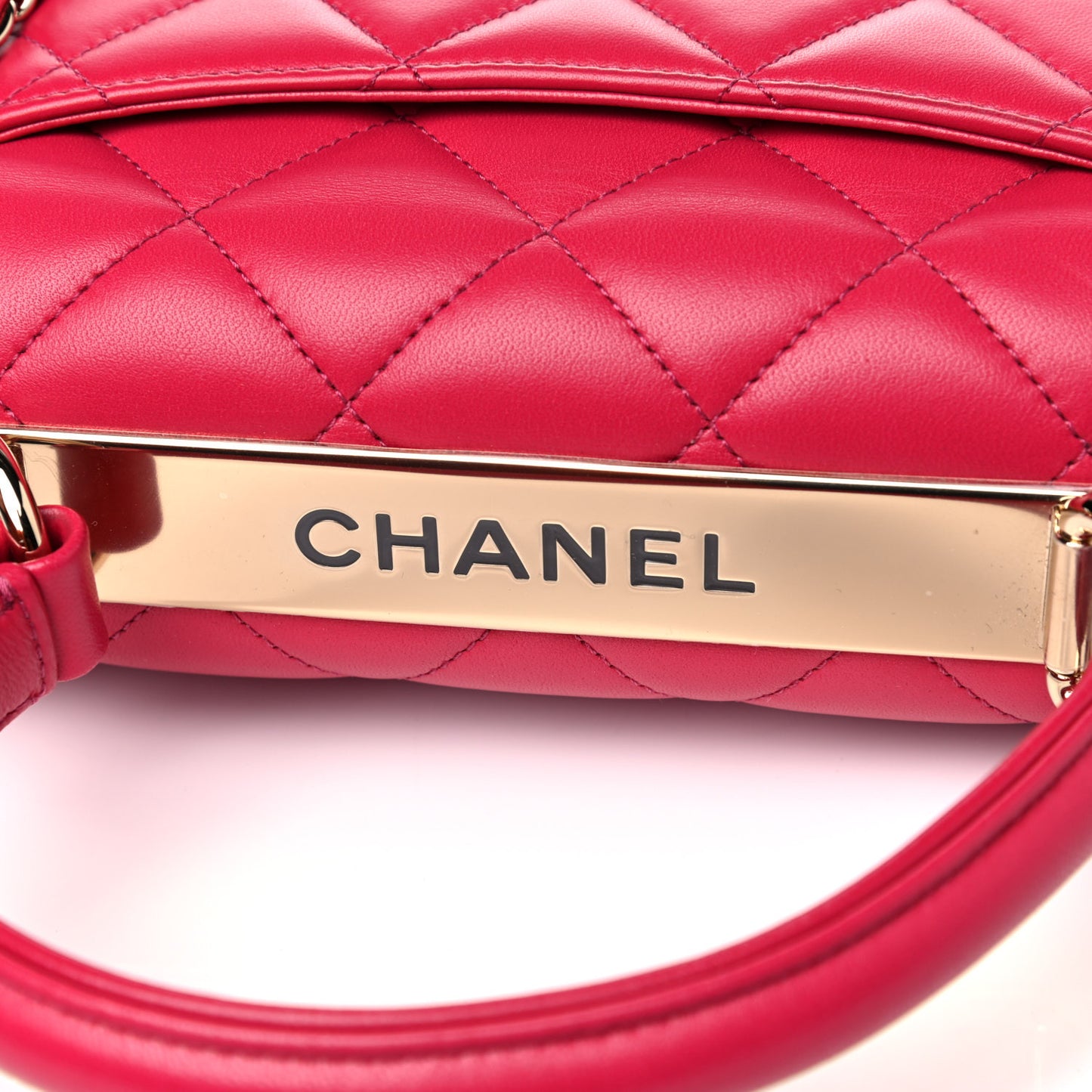 Lambskin Quilted Small Trendy CC Flap Dual Handle Bag Pink
