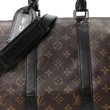 Louis Vuitton Monogram Macassar Keepall Bandouliere 45 8 of 10