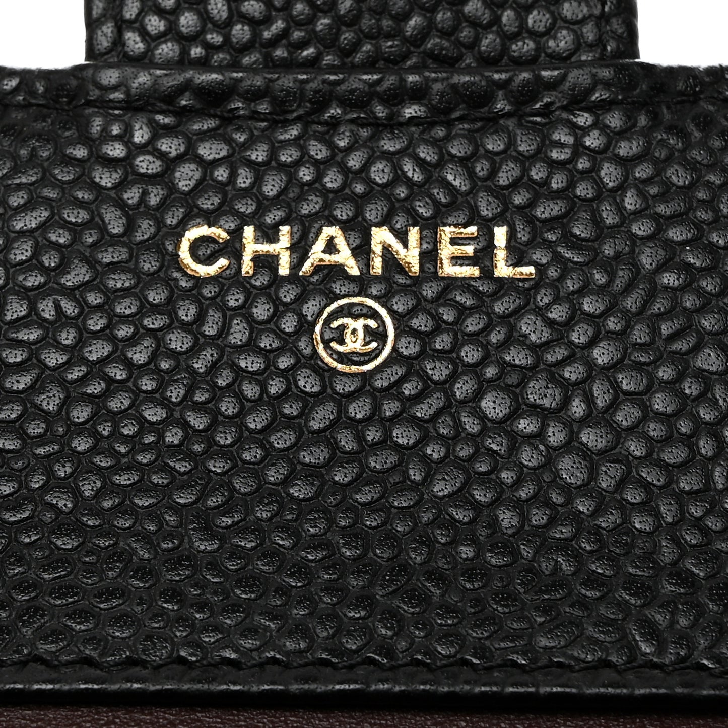 Caviar Quilted Compact Flap Wallet Black