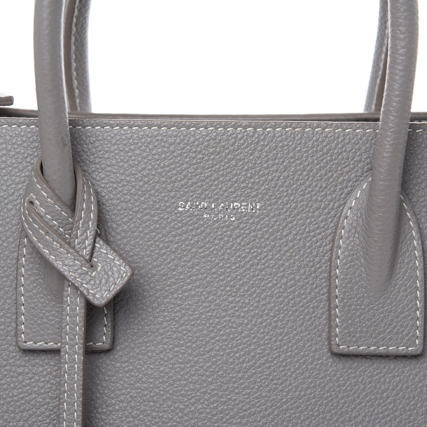 Saint Laurent Grained Calfskin Topstich Baby Sac De Jour Fog 8 of 15