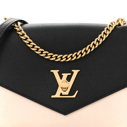 Louis Vuitton Soft Calfskin Mylockme Chain Bag BB Black Creme 7 of 10