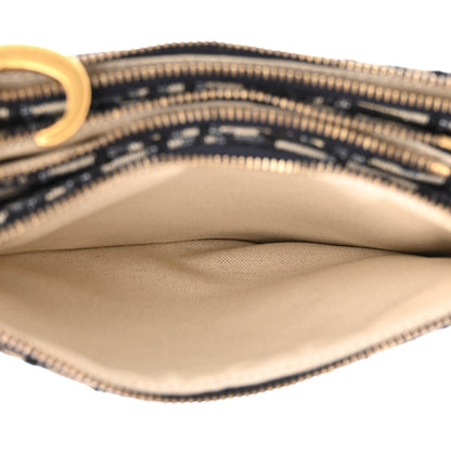 Christian Dior Oblique Saddle Pouch With Strap Navy Blue 7 of 16
