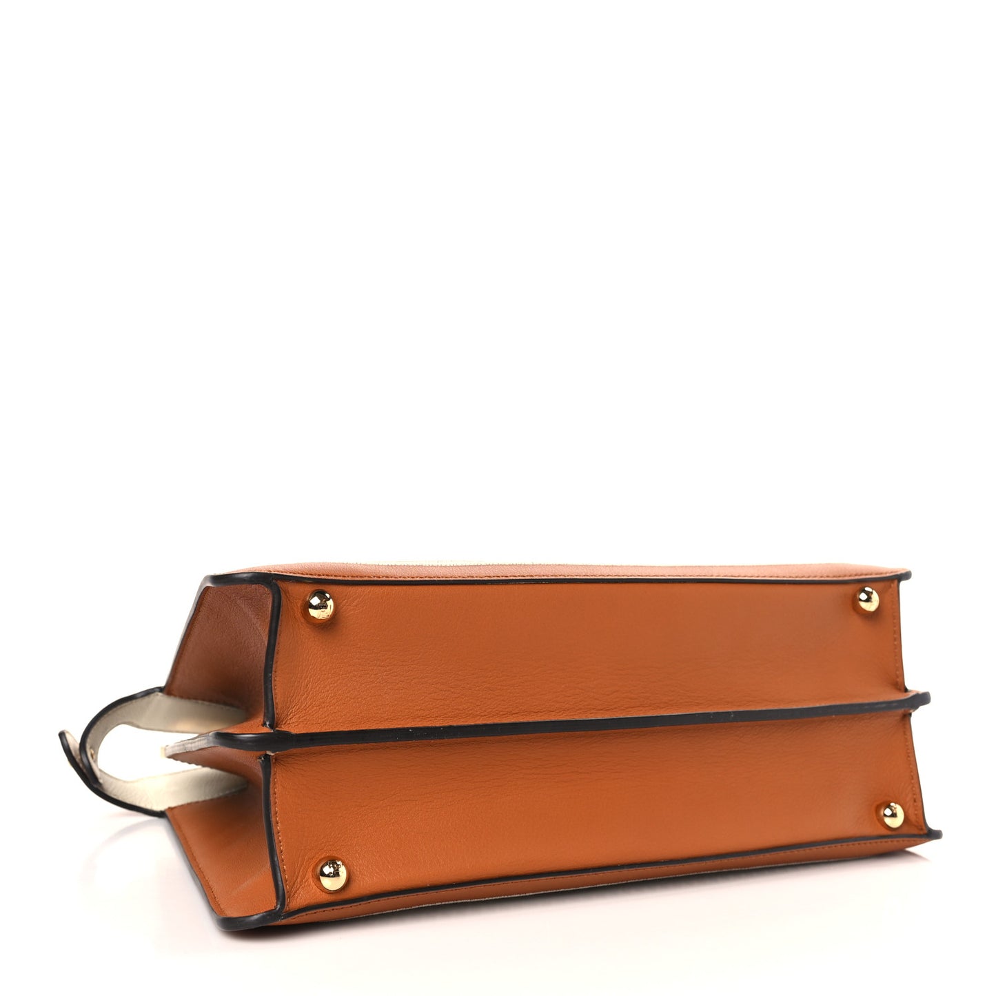 Vitello Seta Shiny Nappa Ajour Embroidered Medium Peekaboo I SEE U Satchel Brandy White Garza