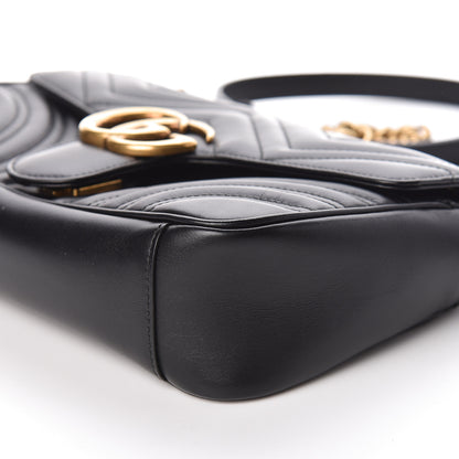 Gucci Calfskin Matelasse Small GG Marmont Shoulder Bag Black 8 of 9