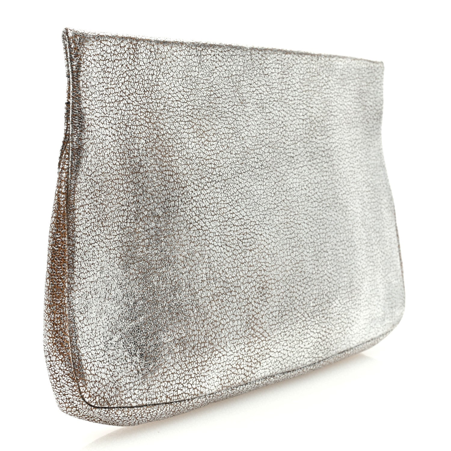 Jimmy Choo Metallic Grainy Goatskin Zena Clutch Platinum 3 of 6