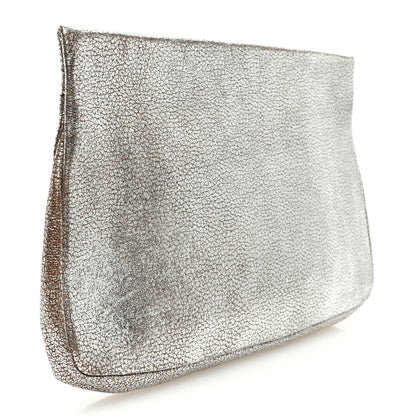 Jimmy Choo Metallic Grainy Goatskin Zena Clutch Platinum 3 of 6