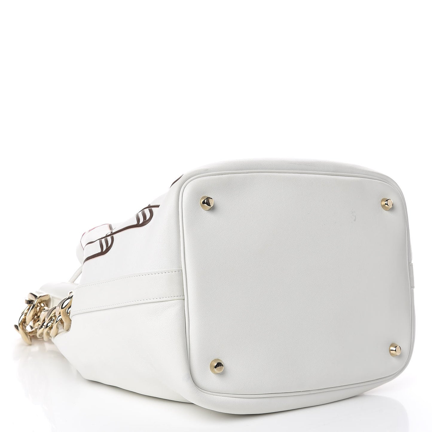 Calfskin Paradise Bubble Bucket Bag White