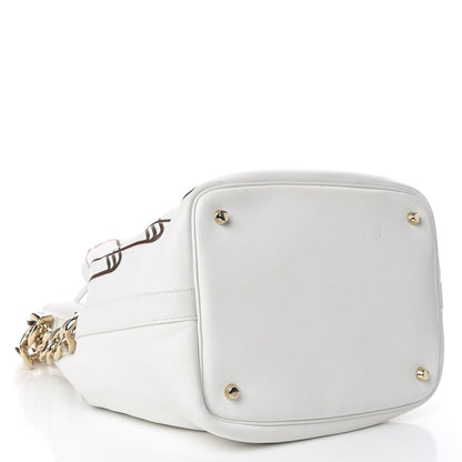 Christian Dior Calfskin Paradise Bubble Bucket Bag White 4 of 13