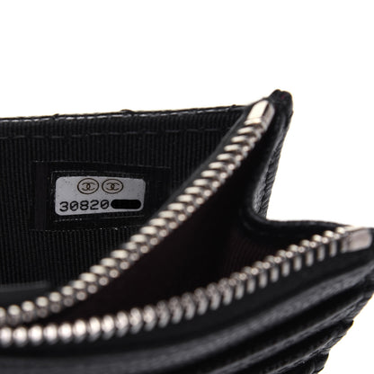 Chanel Caviar Quilted CC Zip Card Holder Black 7 of 13