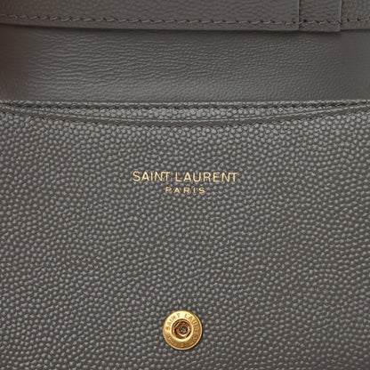 Saint Laurent Grain De Poudre Matelasse Chevron Monogram Flap Card Case Fog 6 of 9