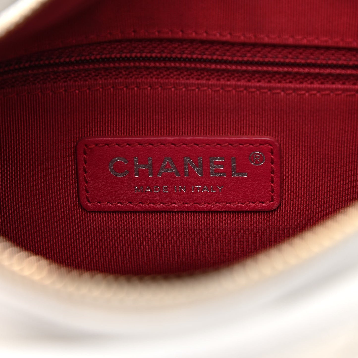 Aged Calfskin Quilted Small Gabrielle Hobo White