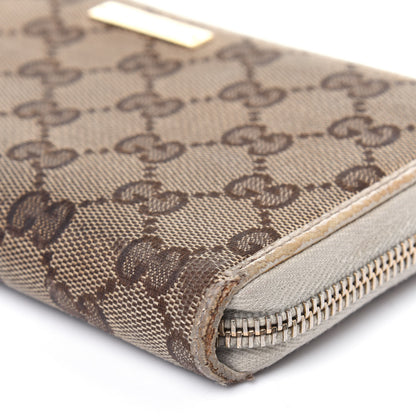 Gucci Monogram Metal Bar Zip Around Wallet Beige Ebony Off White 19 of 35