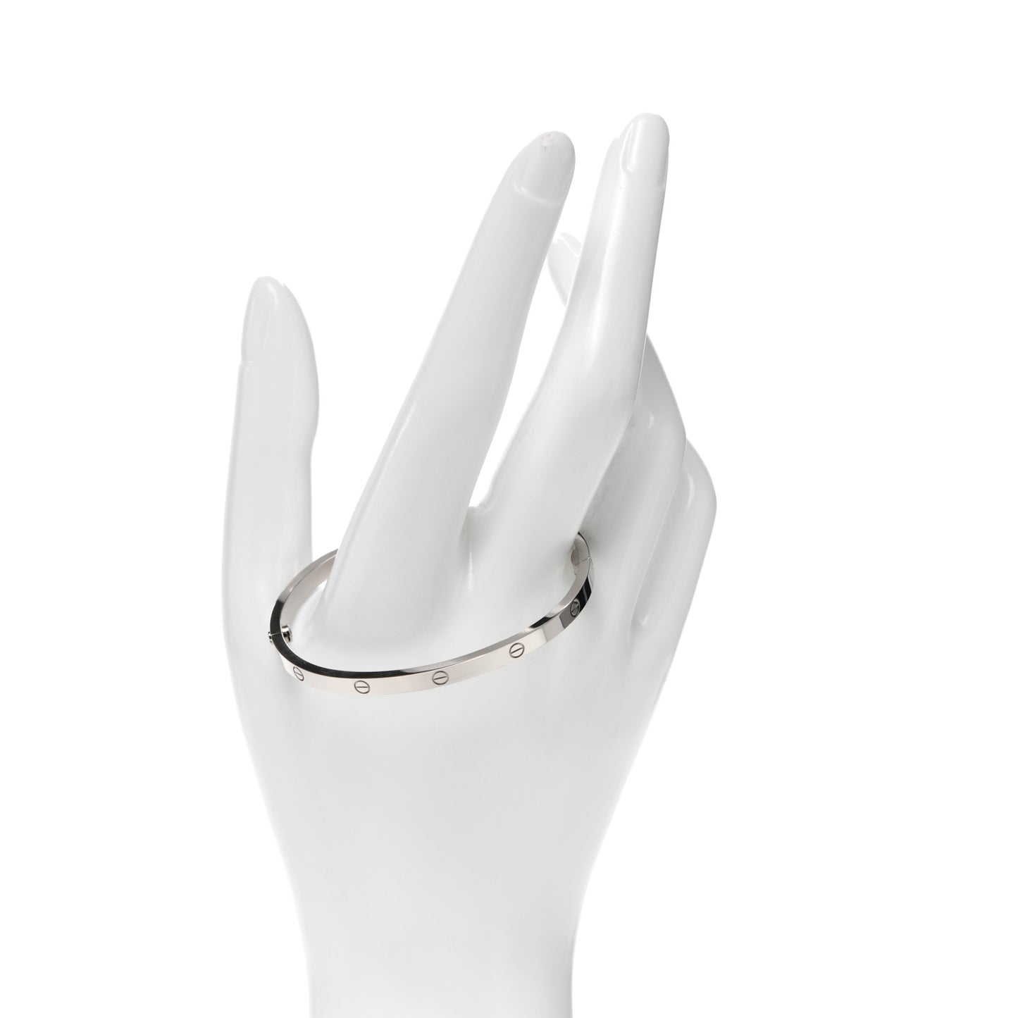18K White Gold Small LOVE Bracelet 16