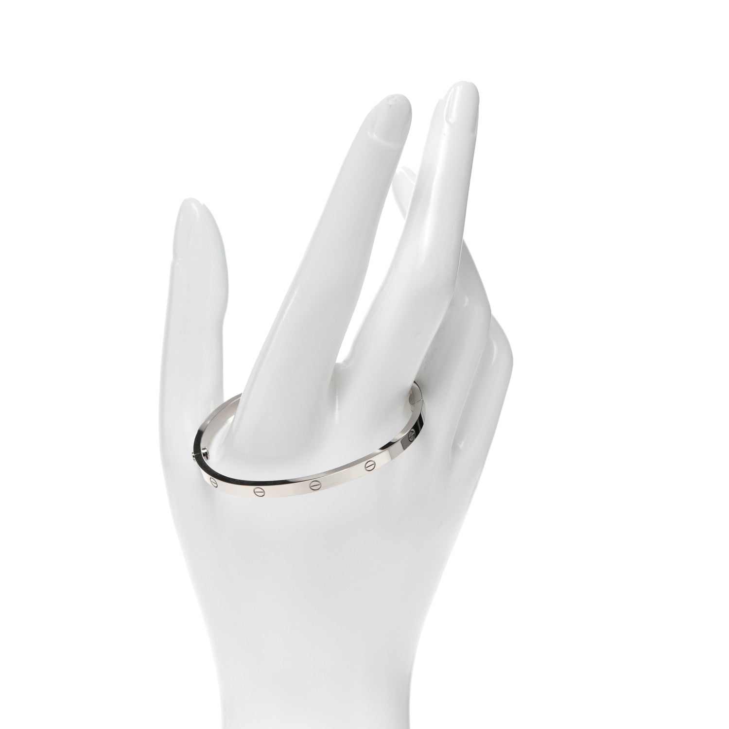 Cartier 18K White Gold Small LOVE Bracelet 16 2 of 6