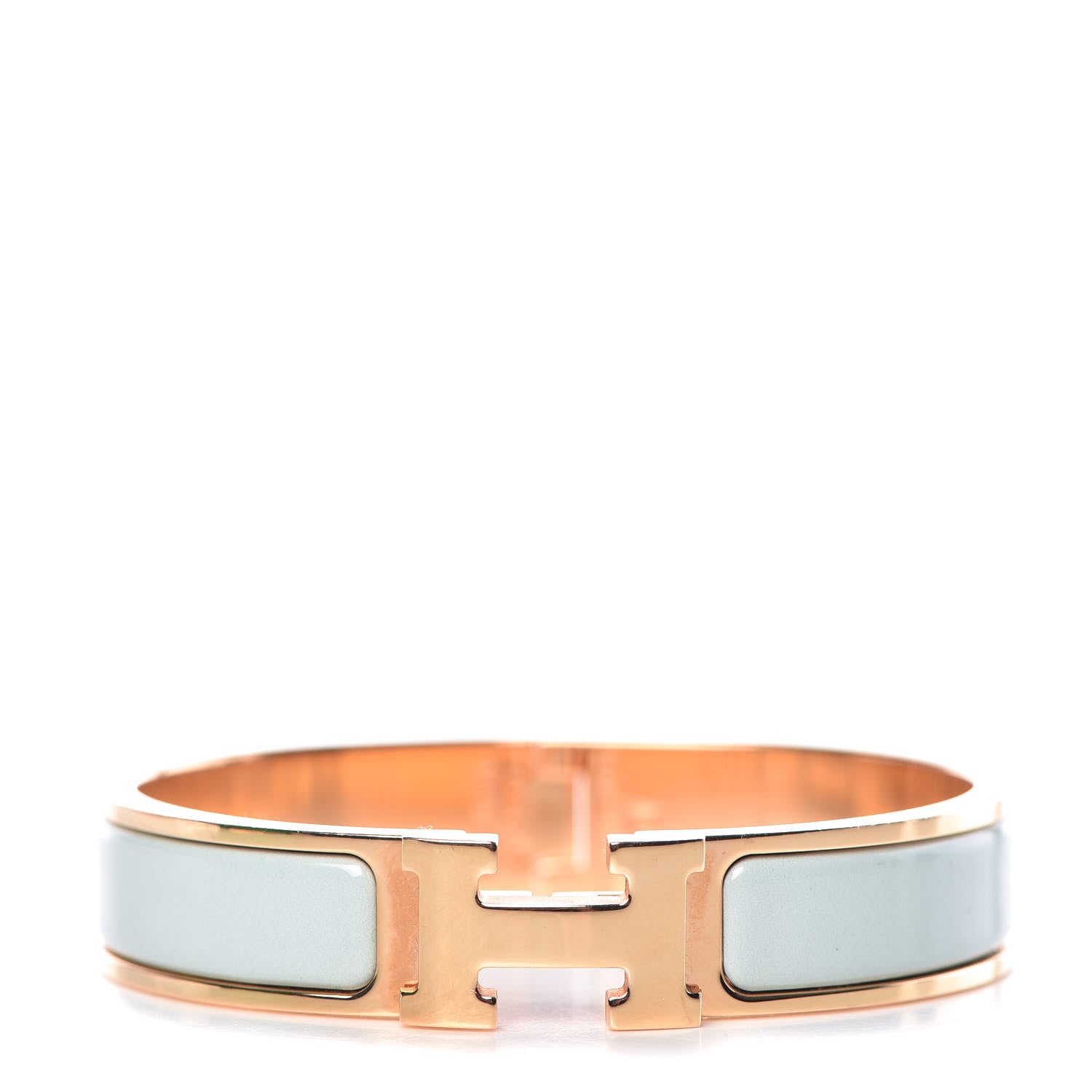 Hermes Enamel Narrow Clic Clac H Bracelet PM Bleu Glacier 1 of 6