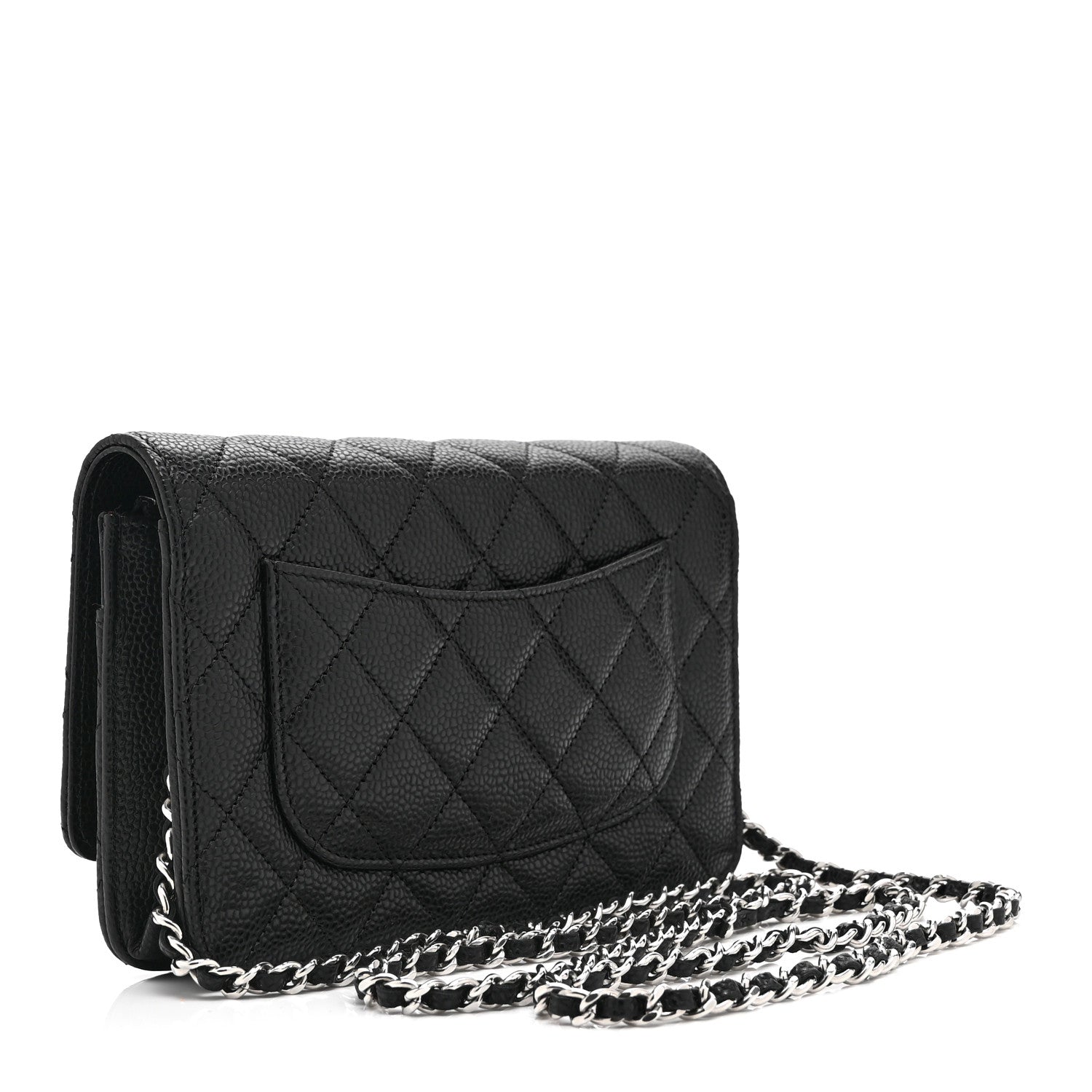 Chanel Caviar Quilted CC Turnlock Wallet On Chain WOC Black 3 of 12