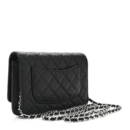 Chanel Caviar Quilted CC Turnlock Wallet On Chain WOC Black 3 of 12
