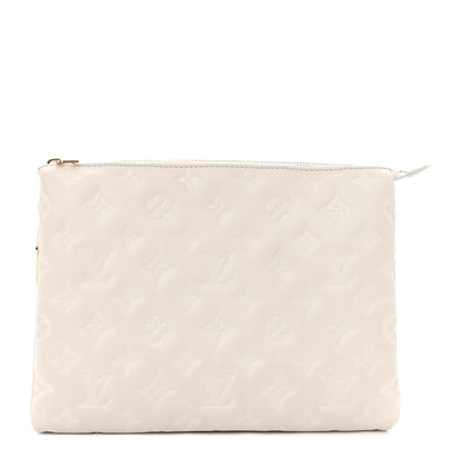 Louis Vuitton Lambskin Embossed Monogram Coussin PM Beige Cream 1 of 13