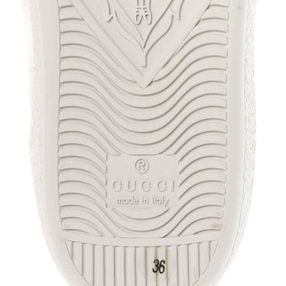 Gucci Calfskin Stripe Womens New Ace Sneakers 36 New Mystic White Ecru Red Flame 7 of 9