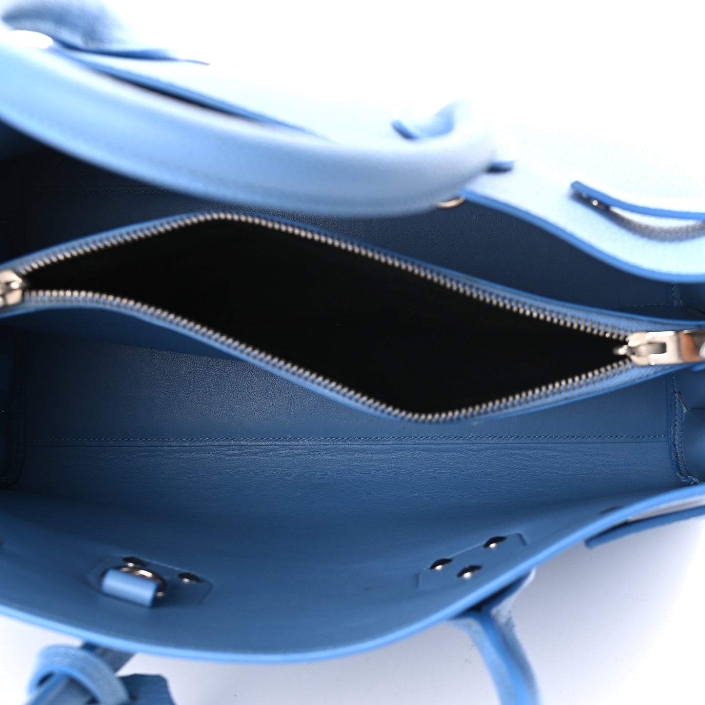 Grained Calfskin Small Sac De Jour Blue Clair