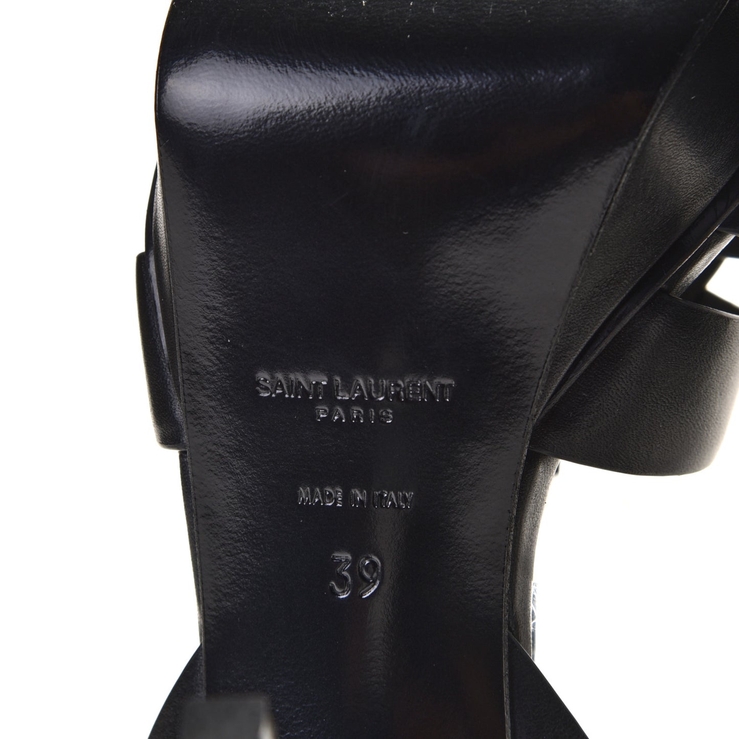 Calfskin Tribute 75 Platform Sandals 39 Black