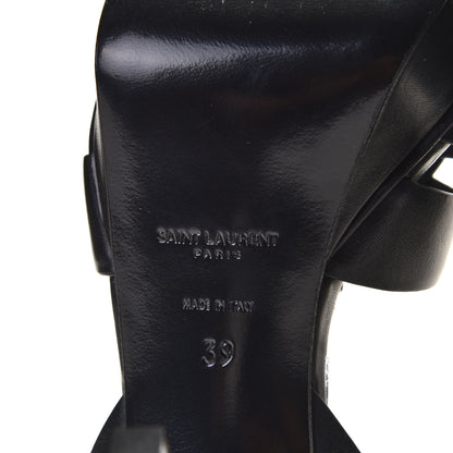 Saint Laurent Calfskin Tribute 75 Platform Sandals 39 Black 7 of 9