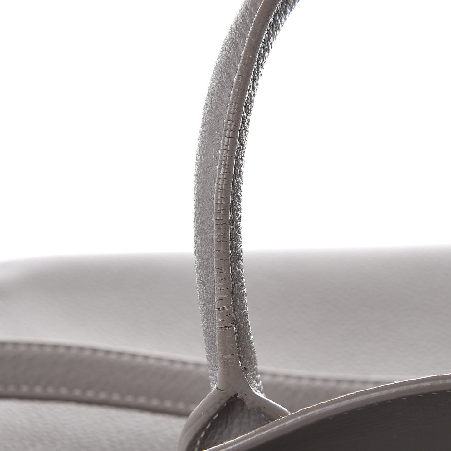 Grained Calfskin Topstich Baby Sac De Jour Grey
