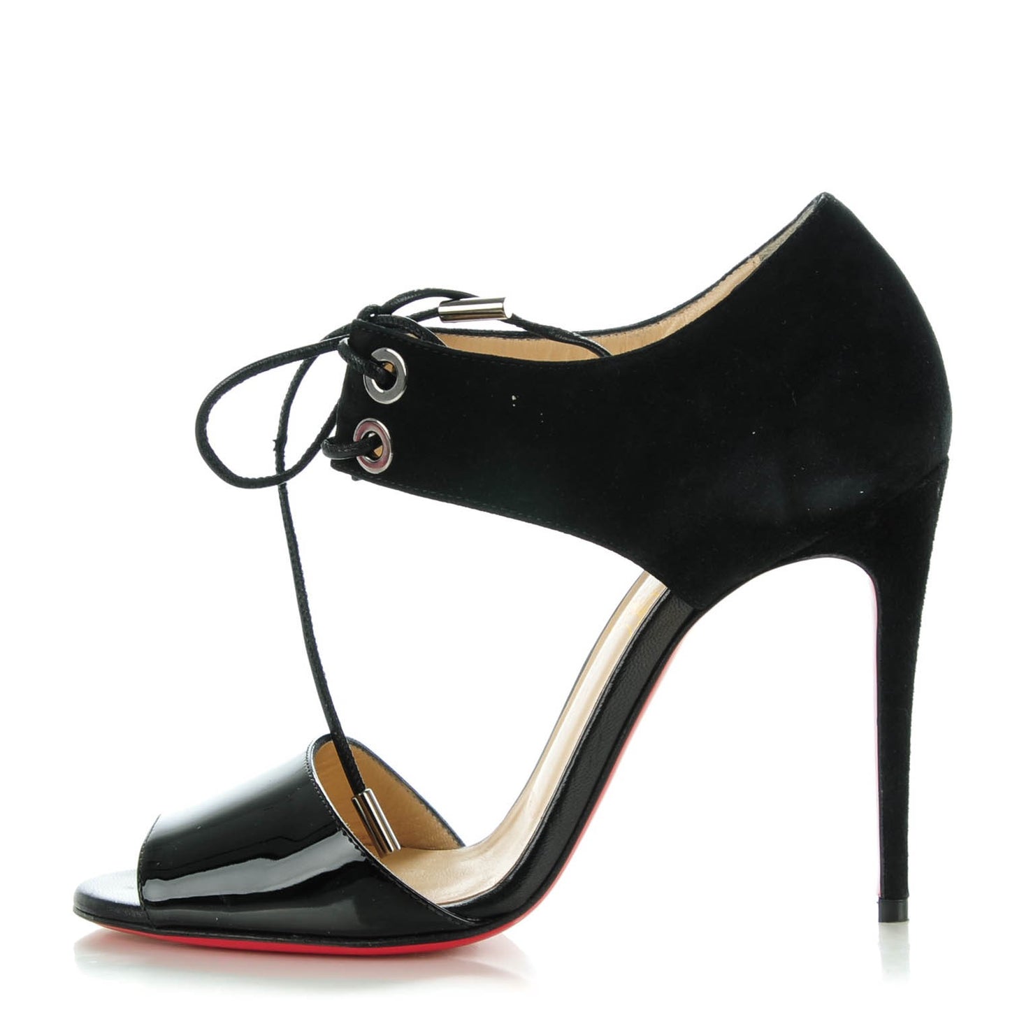 Patent Suede Mayerling 100 Sandals 35 Black