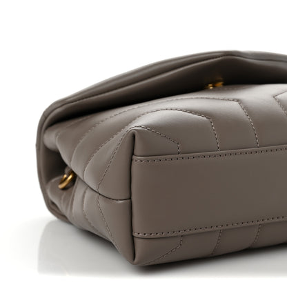 Saint Laurent Calfskin Y Quilted Monogram Toy Loulou Crossbody Bag Taupe 7 of 8
