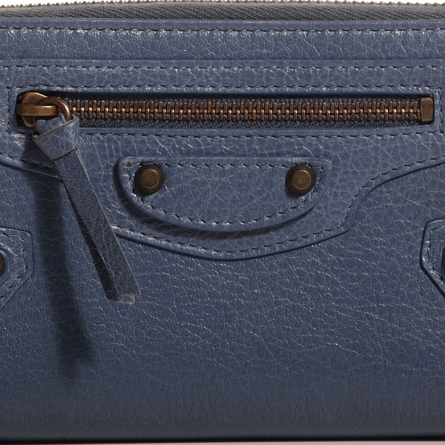 Balenciaga Agneau Classic Hardware Continental Zip Around Wallet Bleu Persan 10 of 10