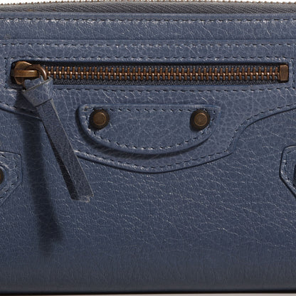Balenciaga Agneau Classic Hardware Continental Zip Around Wallet Bleu Persan 10 of 10
