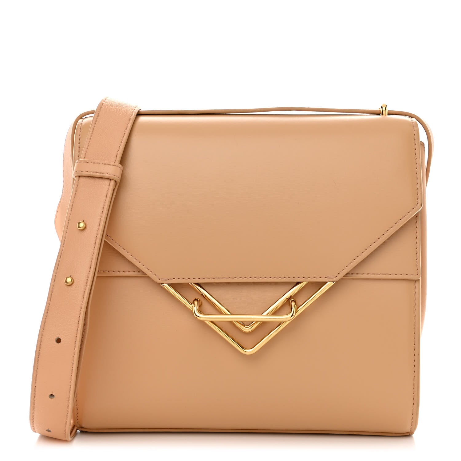 Bottega Veneta Box Calfskin Nappa Clip Bag Almond Gold 2 of 10
