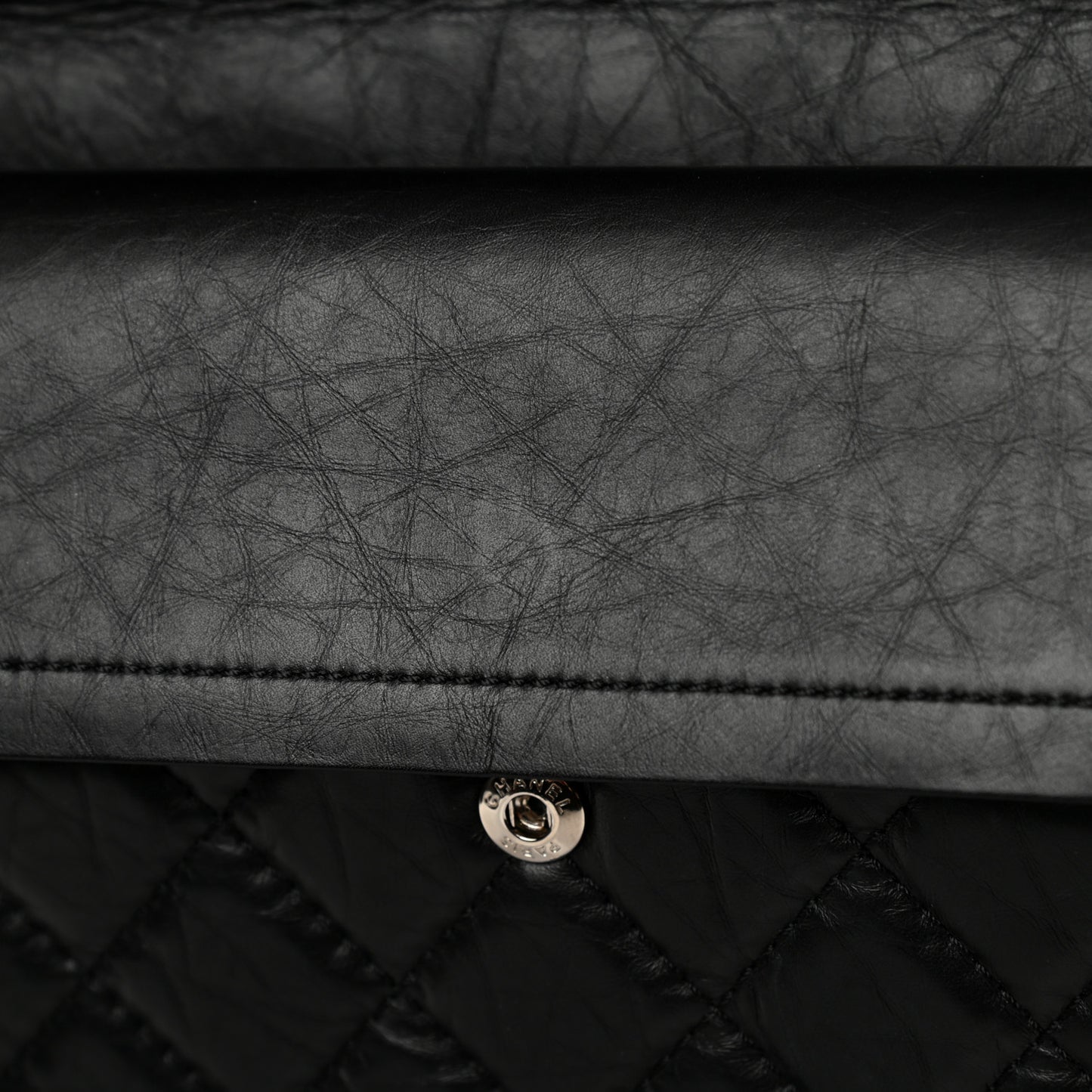 Aged Calfskin Quilted 2.55 Reissue 226 Flap Black