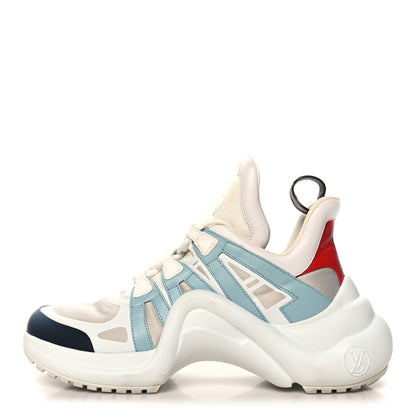 Louis Vuitton Calfskin Technical Nylon LV Archlight Sneakers 40 White Blue Gris 1 of 10