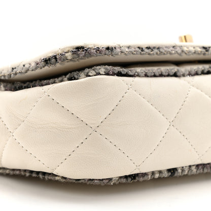 Chanel Lambskin Tweed Quilted Flap White 9 of 16
