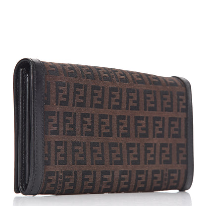 Fendi Zucchino Cuoio Continental Wallet Black Moro 3 of 10
