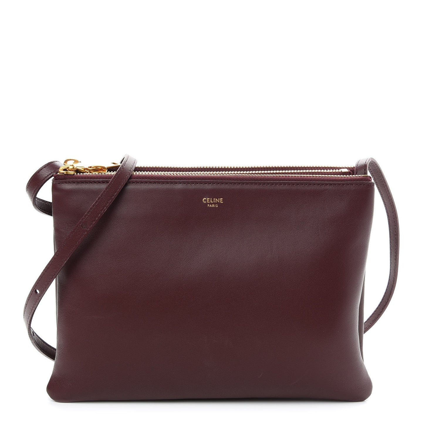 Lambskin Large Trio Crossbody Bag Burgundy