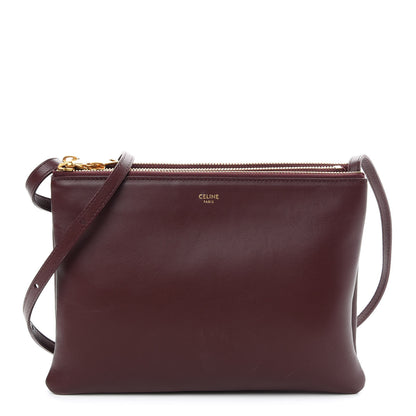 Celine Lambskin Large Trio Crossbody Bag Burgundy 1 of 9